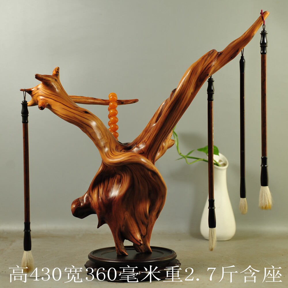 崖柏陈化料摆件随形笔挂笔架