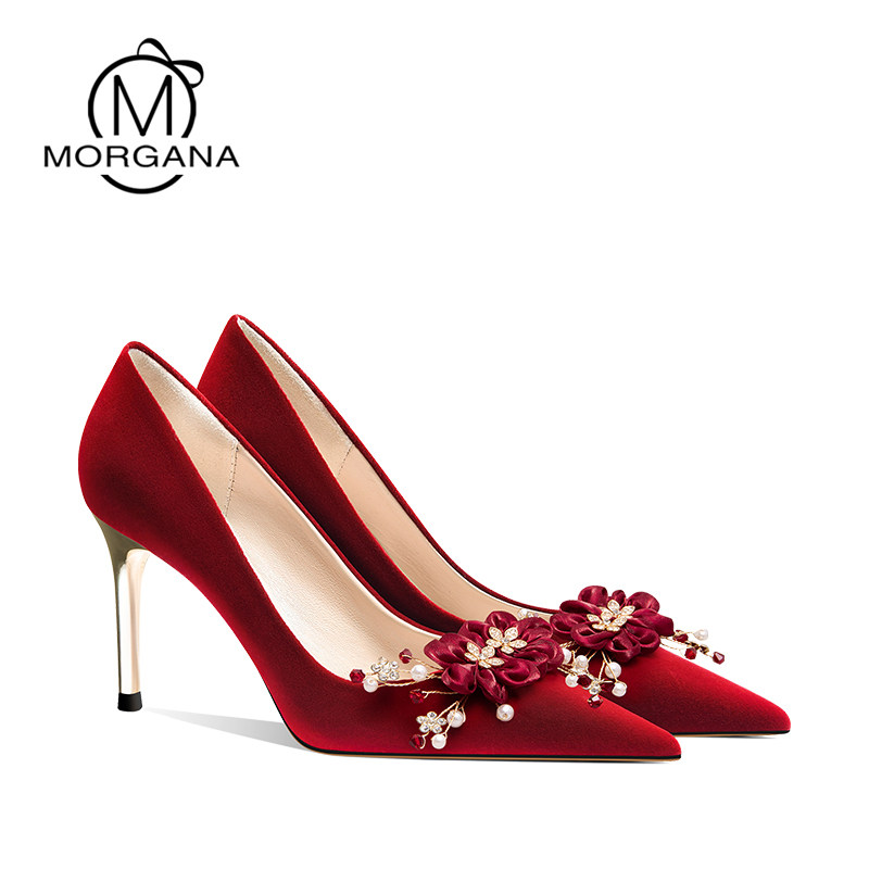 绝美红色婚鞋女2025新款秀禾鞋新娘鞋高级感中式结婚高跟鞋敬酒服,女鞋,婚鞋,淘宝优惠券,粉丝福利购,淘宝优惠卷