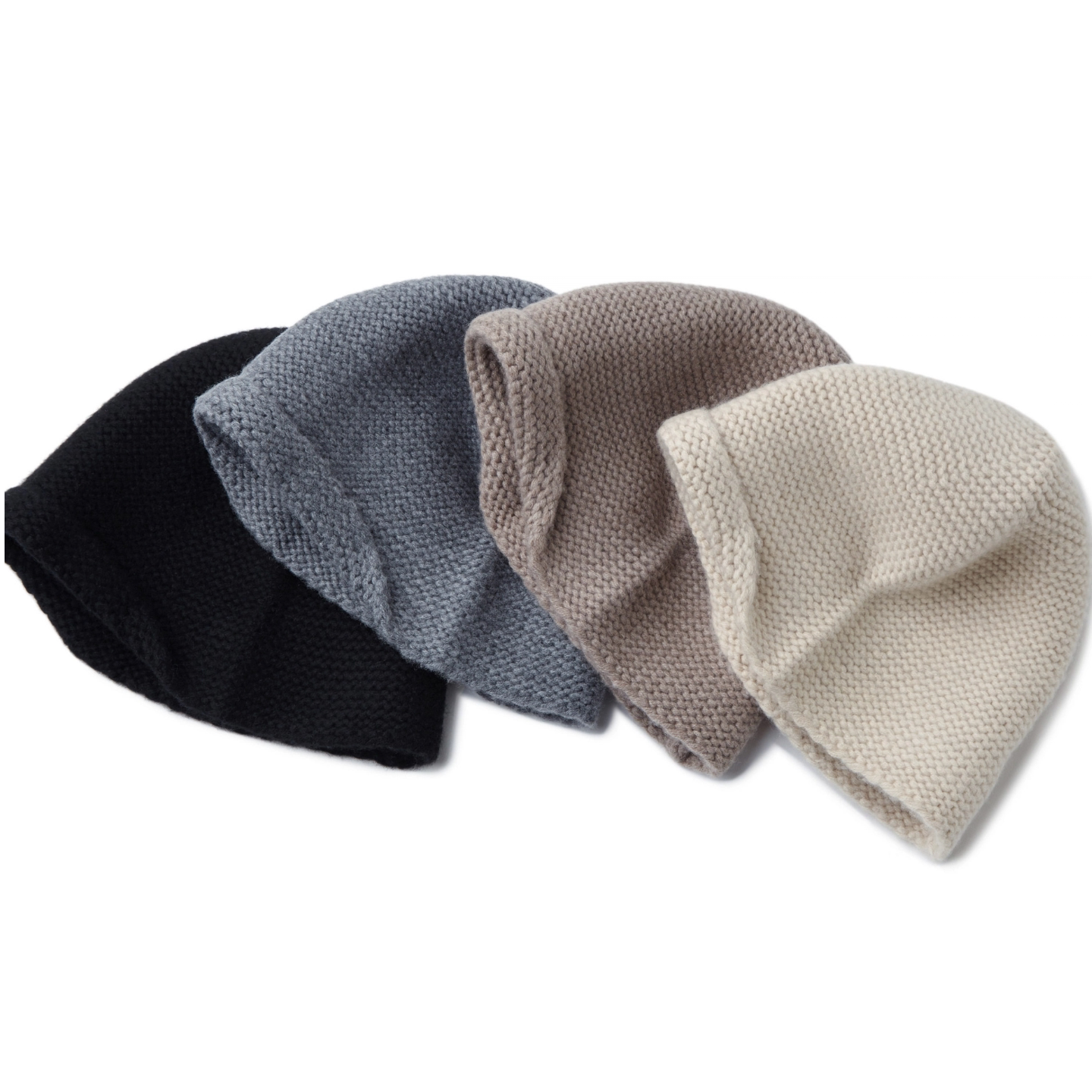 加厚重磅115克秋冬季纯山羊绒女保暖小帽檐针织渔夫帽加密骑士帽