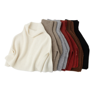 2025新款纯山羊绒加厚高领针织脖套保护肩颈套头披肩秋冬保暖围脖