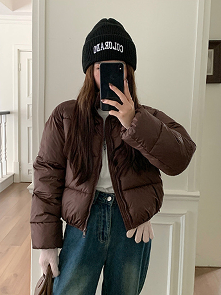 2024年新款设计感羽绒棉衣棉服女冬季小个子立领短外套加厚面包服