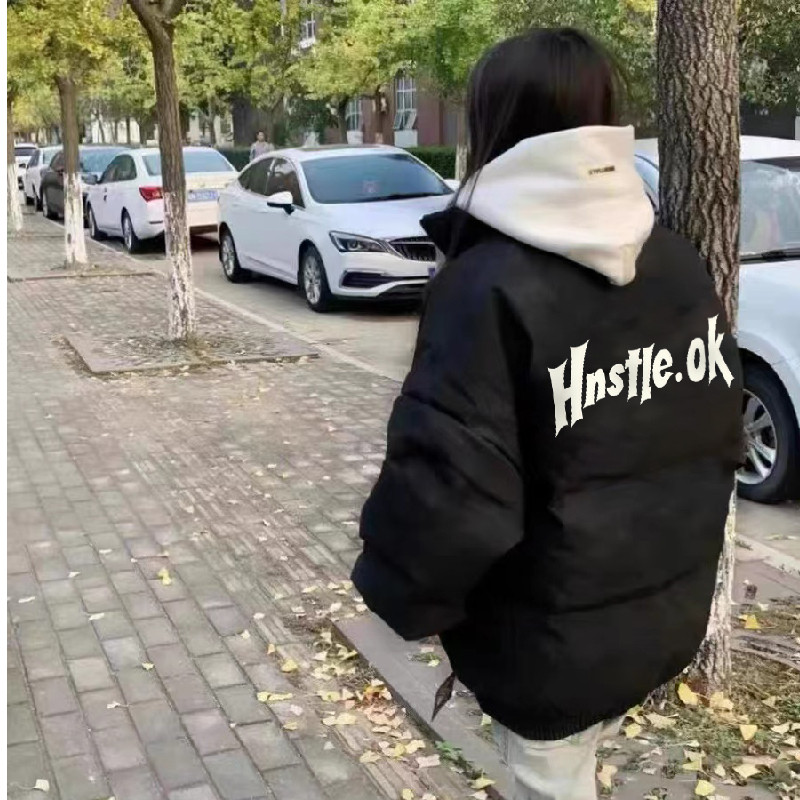 美式复古立领保暖棉服外套女2024冬季宽松慵懒风小个子加厚面包服