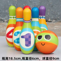Solid wood solid bowling toys, large-sized children's indoor and outdoor sports toys, kindergarten game activity lanes thumbnail 6