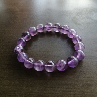 天然紫水晶手链透体幻梦深紫色水晶手串彩宝晶石精致9MM一物一图