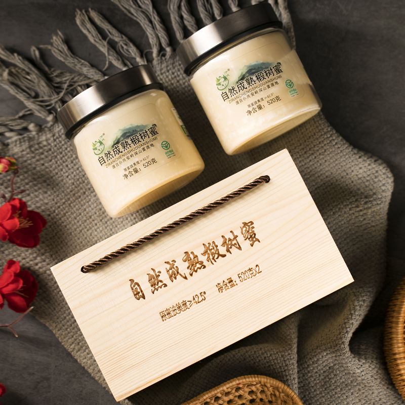 伊纯东北椴树蜜深山结晶蜂蜜纯正天然椴树雪蜜礼盒装绿色食品蜂蜜