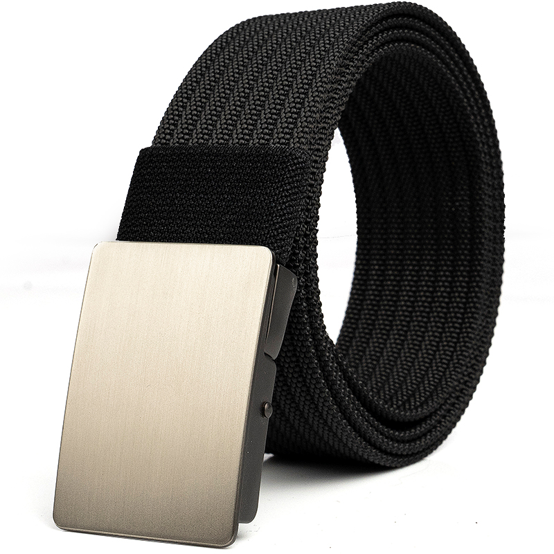 男士腰带休闲平滑按压扣光面皮带裤带学生作训潮流自动扣百搭简约