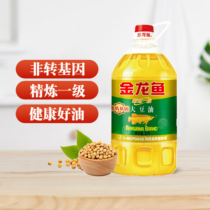 金龙鱼非转基因精炼一级大豆油5L