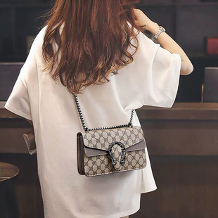 2025新款时尚真皮酒神包逛街百搭单肩斜挎包名牌奢侈大牌链条包女