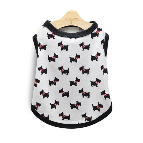 宠物服装狗狗猫咪衣服外贸单棉印花小型犬宠物背心春夏新薄款