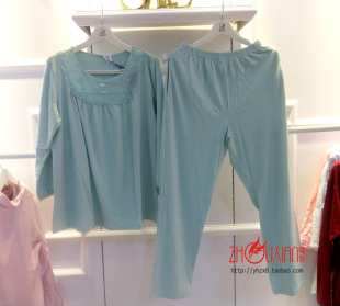 玉茄子长袖睡衣女纯棉春秋季宽松套头韩版家居服秋装薄款套924033
