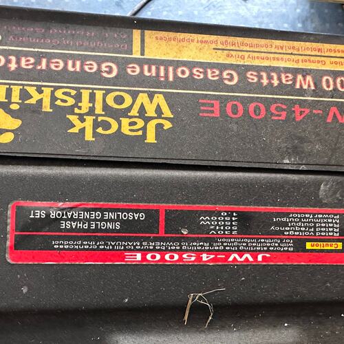 Jack Wolfskin 汽油发电机 JW-4500E-可换可修