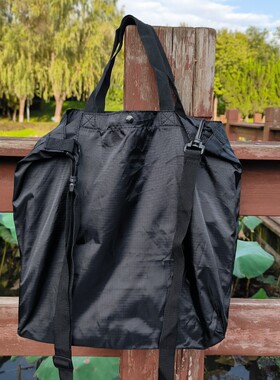 外贸纯色斜挎包单肩包防水购物包纯黑色环保袋牛津布手提袋