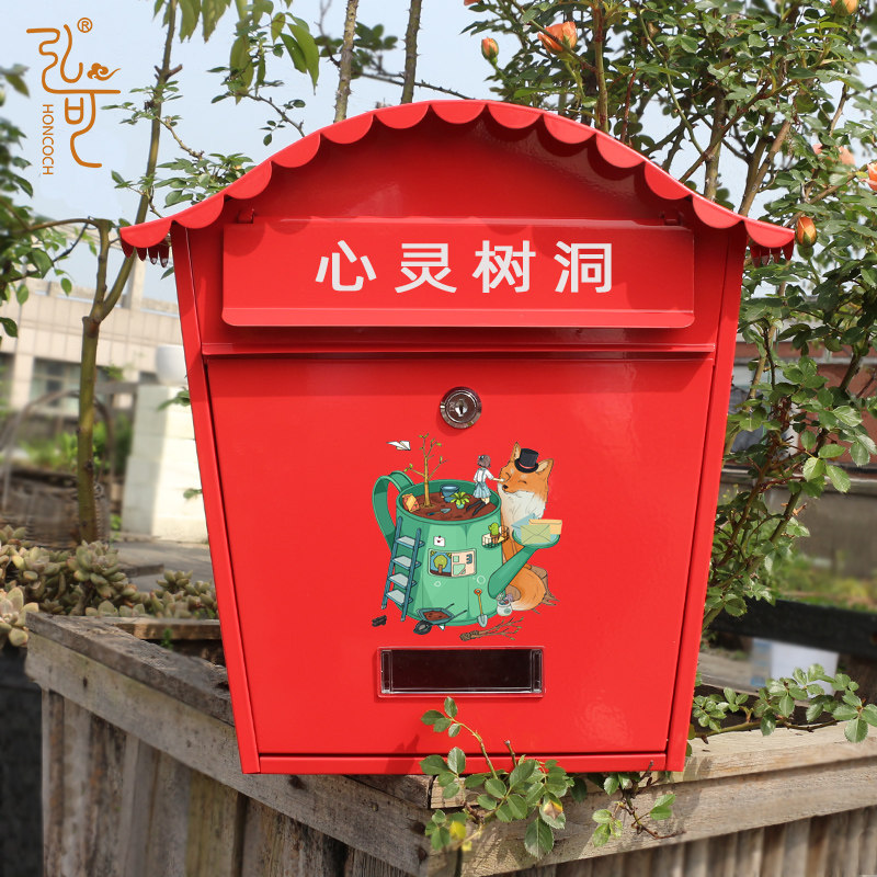 图文定制欧式别墅信箱复古门口室外信报箱挂墙防雨水大意见箱邮筒