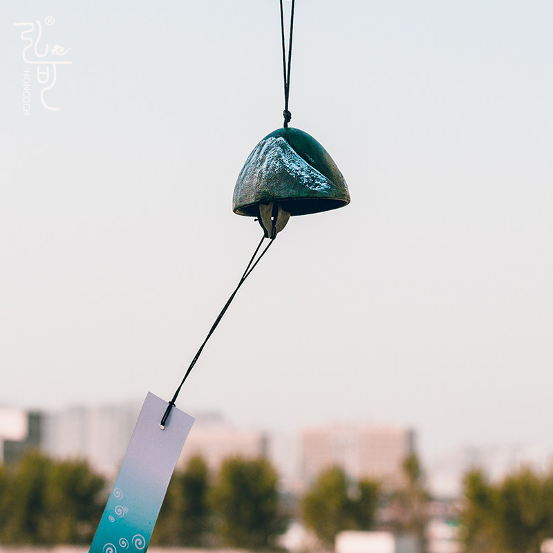 弘可铸铁复古礼物生日式和风铃及配件铃铛阳台露窗户挂饰壁富士山