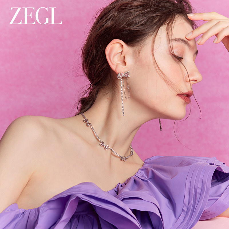 ZEGL设计师糖果系列蝴蝶结项链女轻奢小众2026新款潮锁骨链配饰
