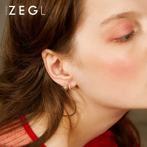 zengliu耳钉女2021新款高级感银