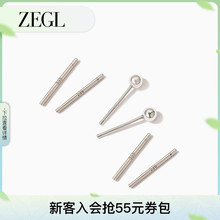 ZEGL999纯银耳钉耳棒女简约小巧养耳环耳针睡觉不用摘的银针耳饰