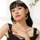 ZEGL褶皱金属耳环女小众绝美高级轻奢耳钉独特耳坠复古圈圈耳饰