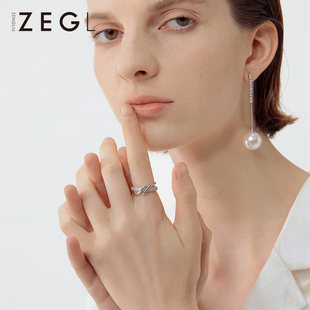 ZENGLIU交叉戒指女轻奢小众设计精致简约冷淡风个性网红食指戒子