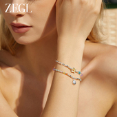 ZEGL设计师夏日冰透小彩串手链女生轻奢小众精致秋冬闺蜜度假手饰