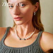 ZEGL圆舞曲系列人造珍珠项链女款 2025新款 锁骨链闪锆蝴蝶颈链配饰