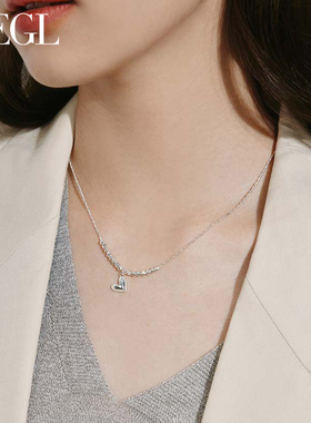 ZEGL时尚百搭银色爱心项链