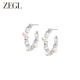 ZEGL淡水珍珠碎银子耳环女轻奢高级感气质耳钉925银针巴洛克耳饰