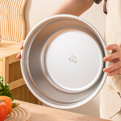 特厚316不锈钢平底汤盆