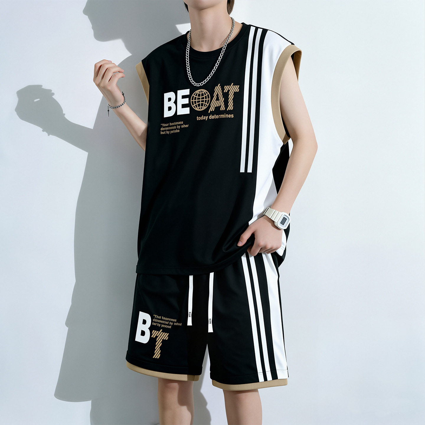 特大码篮球服夏季速干男士跨栏套装加肥加大码背心胖子圆领运动服