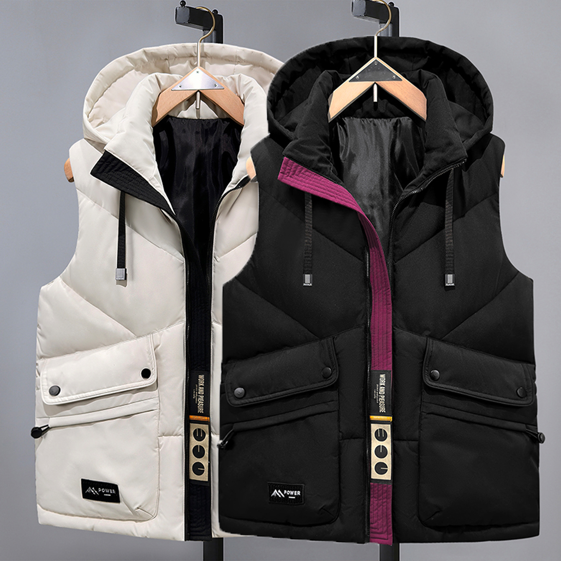 秋冬款男装棉马甲男士防水棉背心