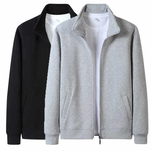 青少年开衫休闲纯色运动服立领