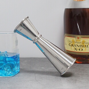 304不锈钢量杯卷边双头量酒器 酒吧调酒量杯 盎司杯刻度量酒杯jui