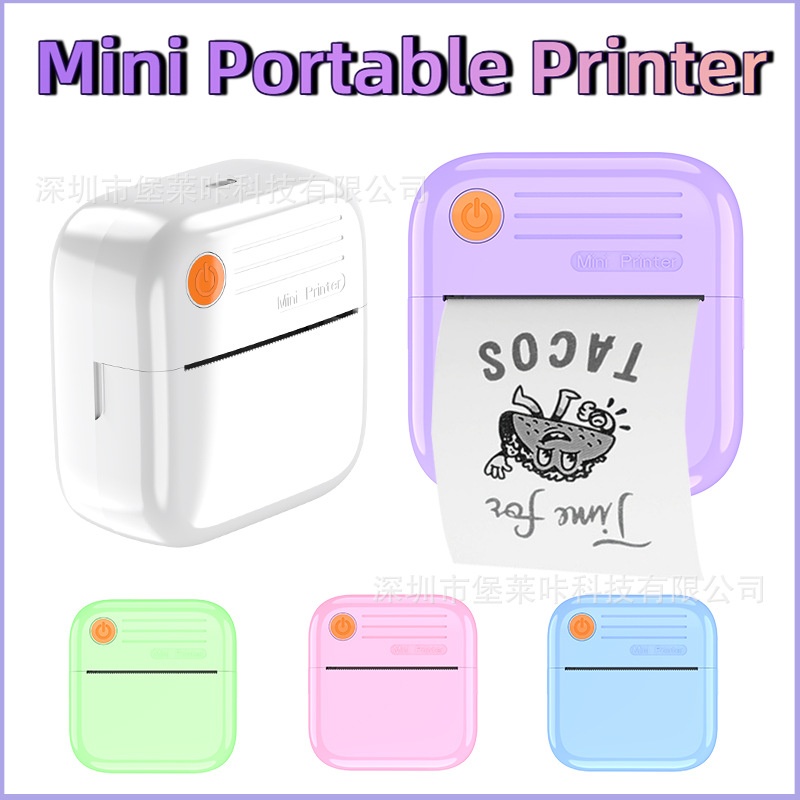 跨境迷你标签打印机学生口袋错题打印机热敏家用打印照片家用学习