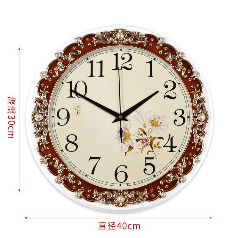 欧式仿古大号田园挂表客厅挂钟木质圆形时尚创意仿古静音石英钟表