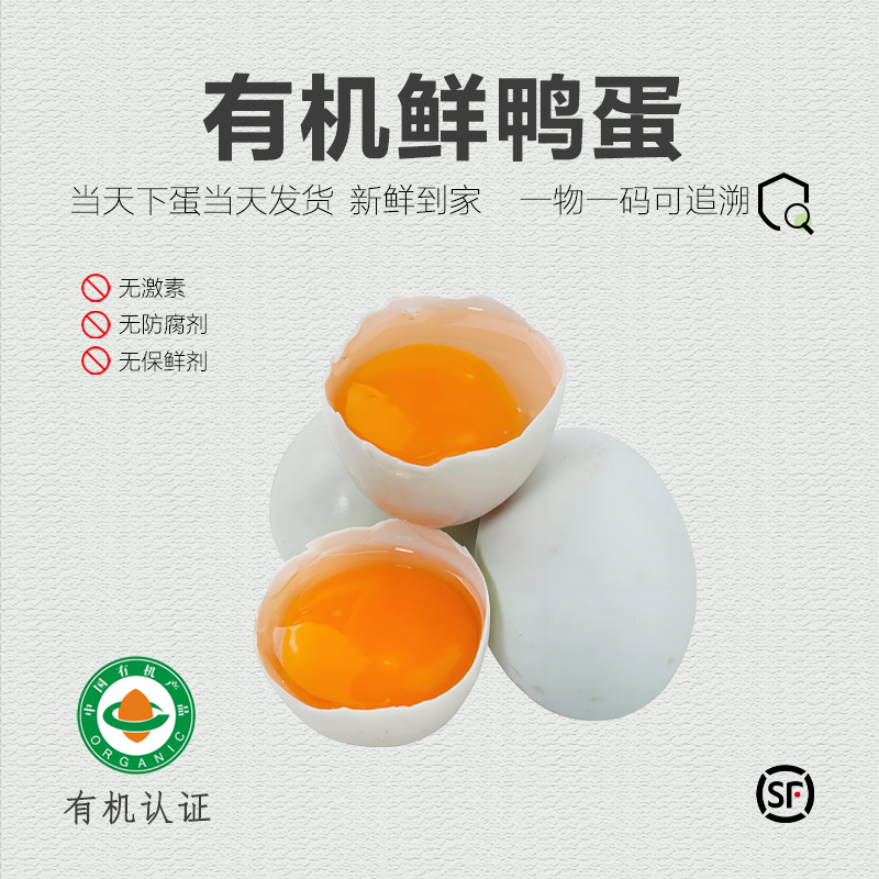 有机鲜鸭蛋30枚 新鲜鸭蛋