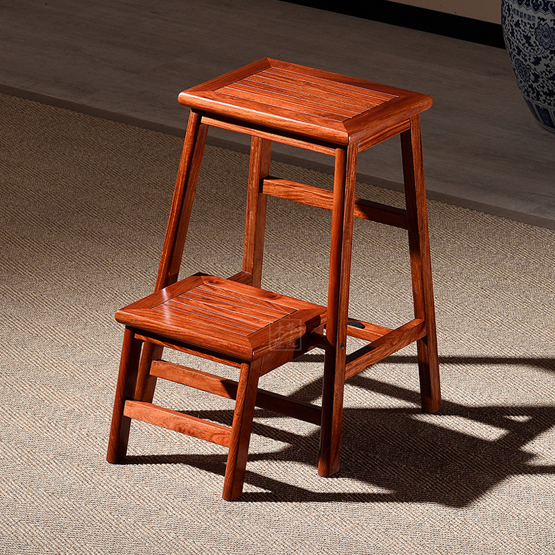 华夏木匠缅甸花梨木高低凳