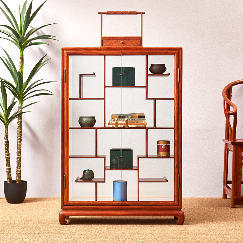 国标缅甸花梨木小博古架