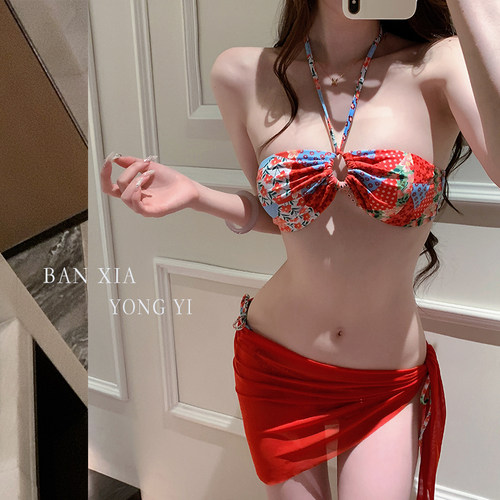 泳衣欧美性感比基尼分体女印花