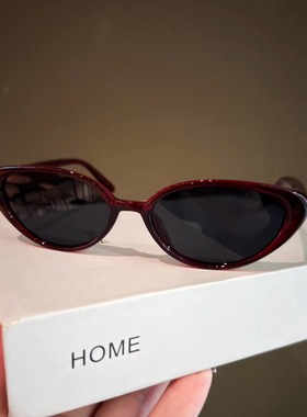 复古猫眼墨镜女红色太阳眼镜高级感防紫外线遮阳镜时尚2025新款潮