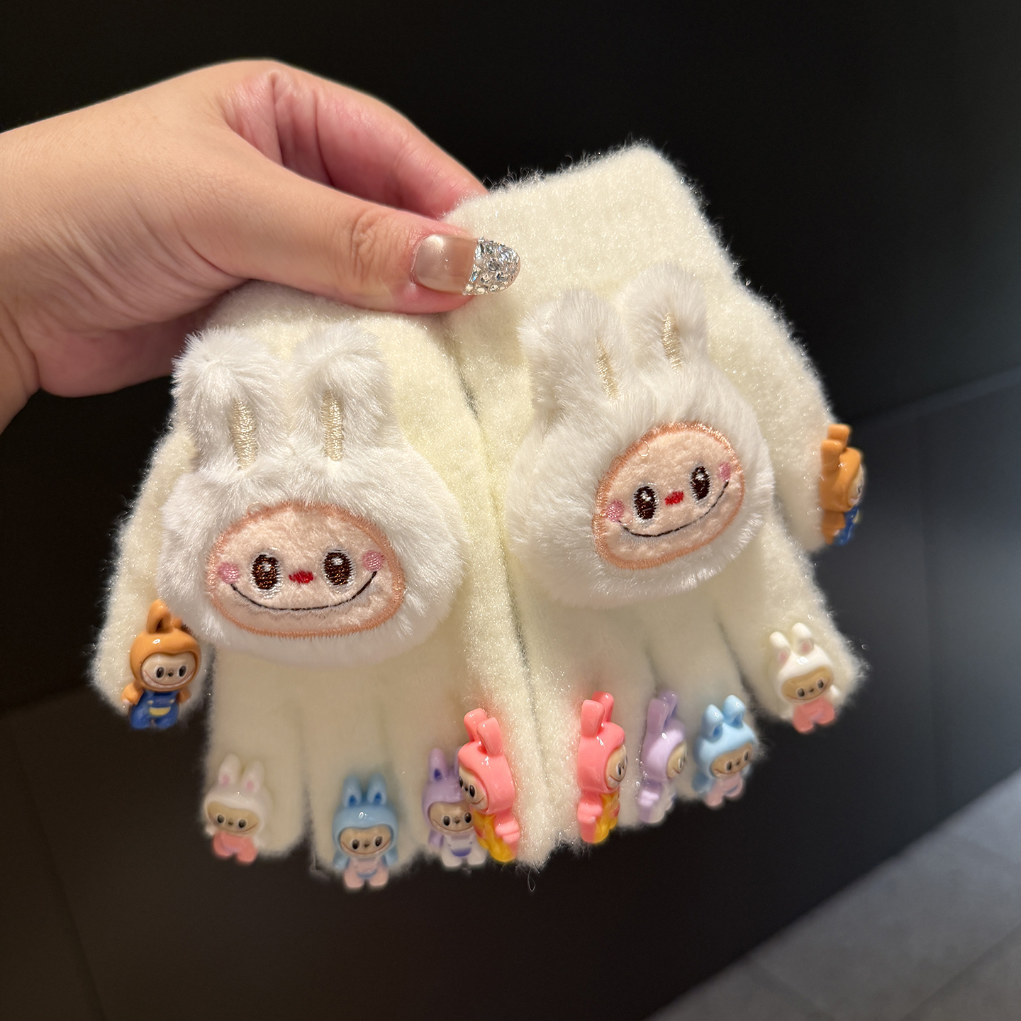 儿童手套新款卡通可爱小女孩五指套冬季男女童防寒保暖宝宝手指套