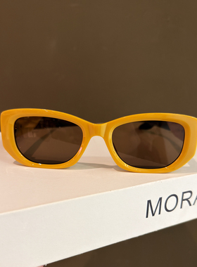黄色粗框墨镜女潮高级感ins辣妹超酷防晒痞帅开车专用太阳镜男潮