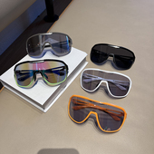 网红款 连体大框墨镜户外骑行眼镜女潮防紫外线运动太阳镜男护目镜