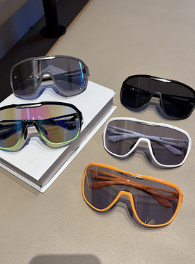 网红款连体大框墨镜户外骑行眼镜女潮防紫外线运动太阳镜男护目镜