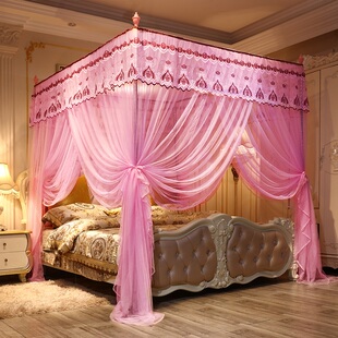 蚊帐家用2023新款1米8大床2米x2米卧室免安装大床结婚三开门落u.