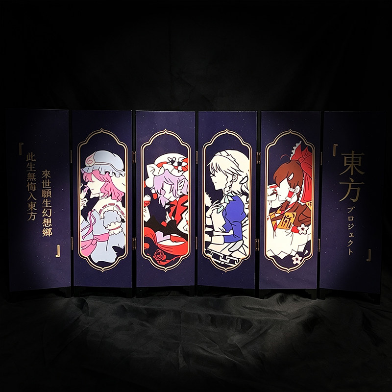 【寄售】东方同人project灵梦幽幽子二次元动漫屏风摆件创意礼物