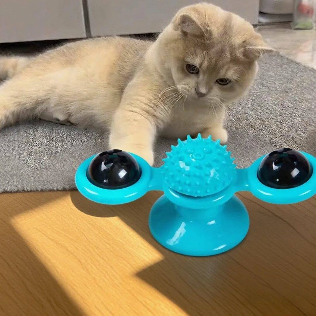 猫玩具自嗨解闷宠物转盘逗猫棒不倒翁风车用品小猫咪玩具猫咪玩具