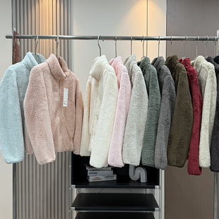 大厂日单 亲肤舒适百搭立领保暖长绒摇粒绒拉链夹克毛毛外套女冬