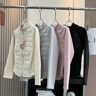 LU同款！羊毛石墨烯小蛮腰内胆立领拼接夹棉保暖修身棉服外套女冬