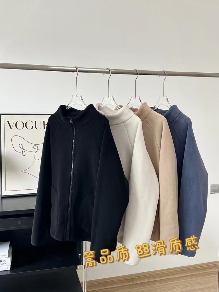 情侣款弹力亲肤摇粒绒羊羔绒外套