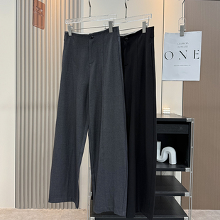 穿出大pai感！秋冬亲肤高腰显瘦不易皱绵羊毛窄边弯刀休闲西裤女